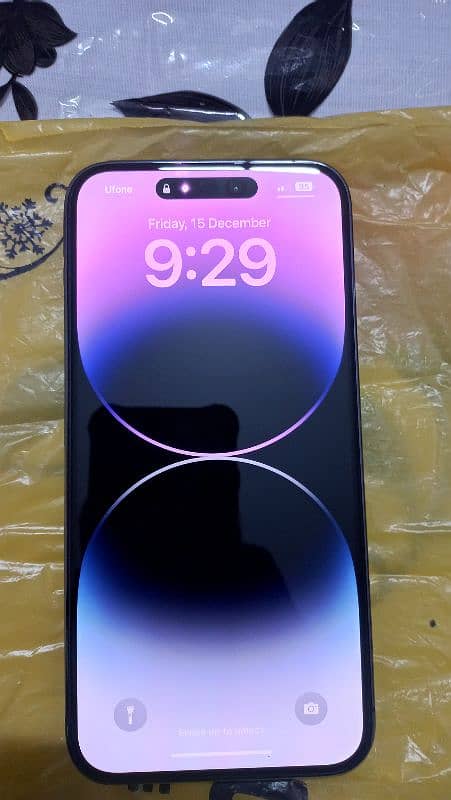 14pro max 256gb deep purple colour PTA Approved e sim and physical 1