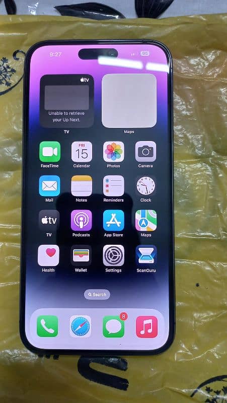 14pro max 256gb deep purple colour PTA Approved e sim and physical 2