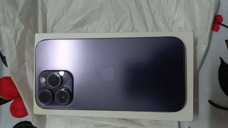 14pro max 256gb deep purple colour PTA Approved e sim and physical 8