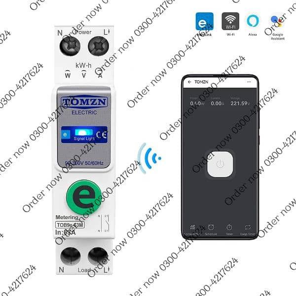 ewelink TOMZN 1P+N 63A 220V WIFI solar Smart home Switch Energy Meter 2