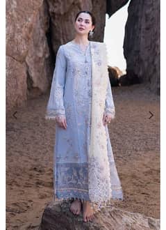 lawn dress qalamkar replica chifffon dupatta