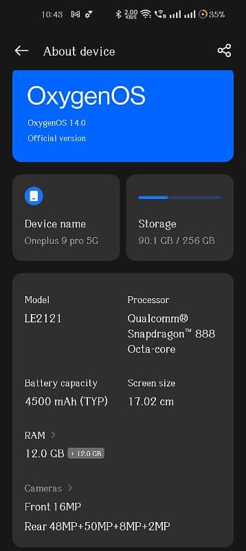 One plus 9 pro 5G 12/256 6