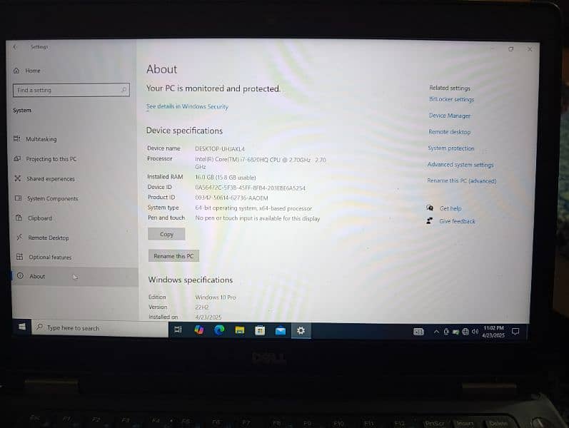 dell latitude series 16gb ram 256gb SSD nvme 1