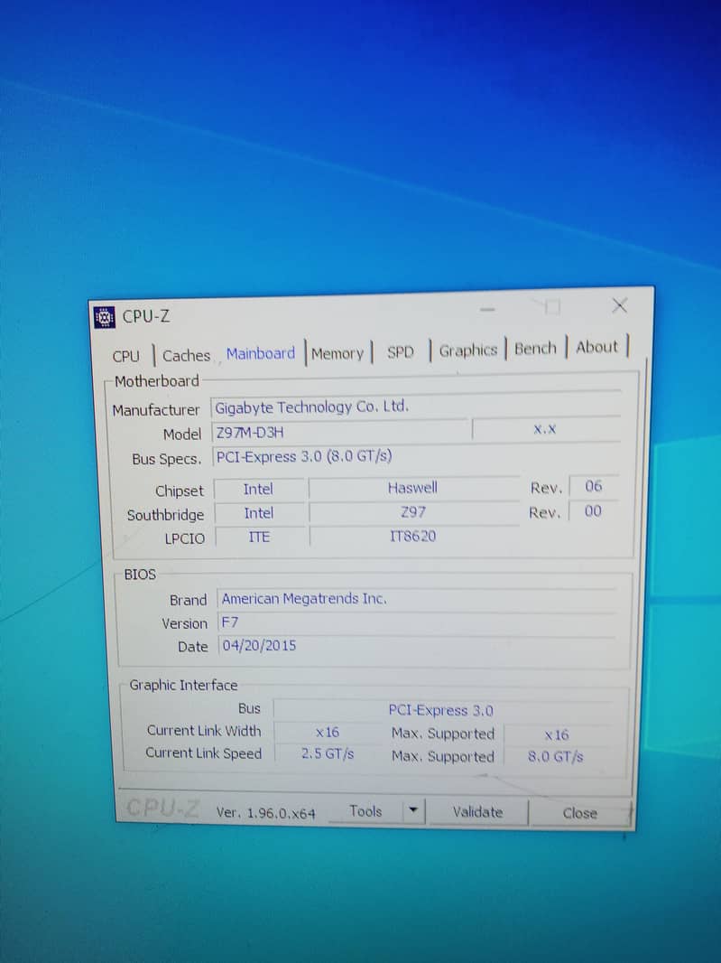 Intel i7 4790 Gigabyte z97 mobo 8gb ram 5