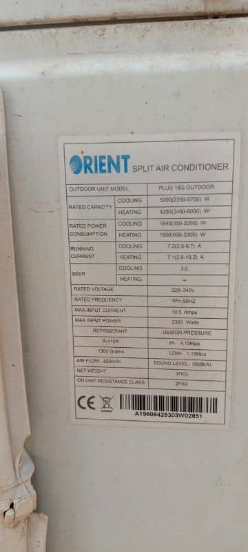 1.5 A. C heat and cool  100% ok orignal gas R410. no repair . 8