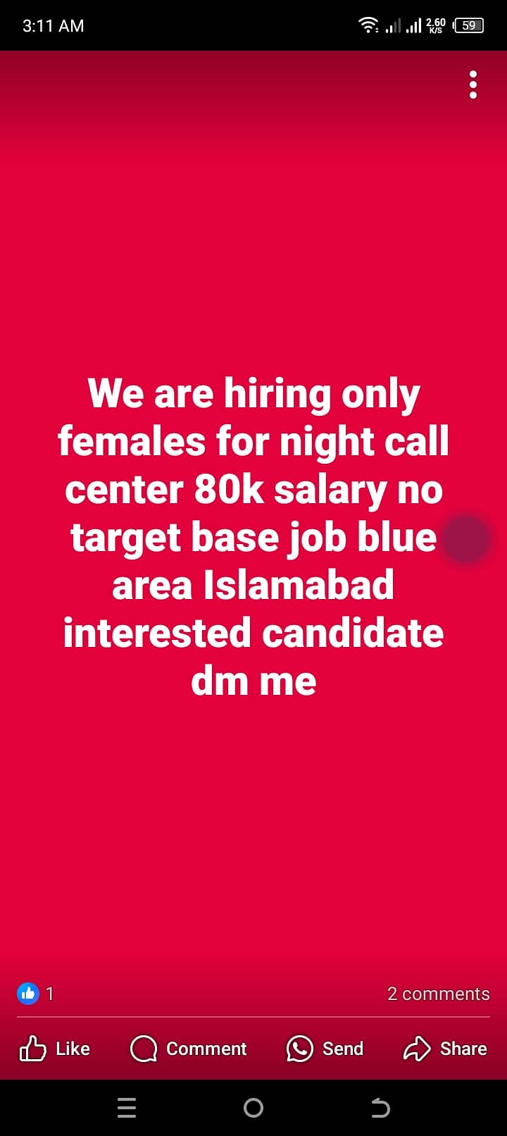I want job in call center in Islamabad as a it person 0
