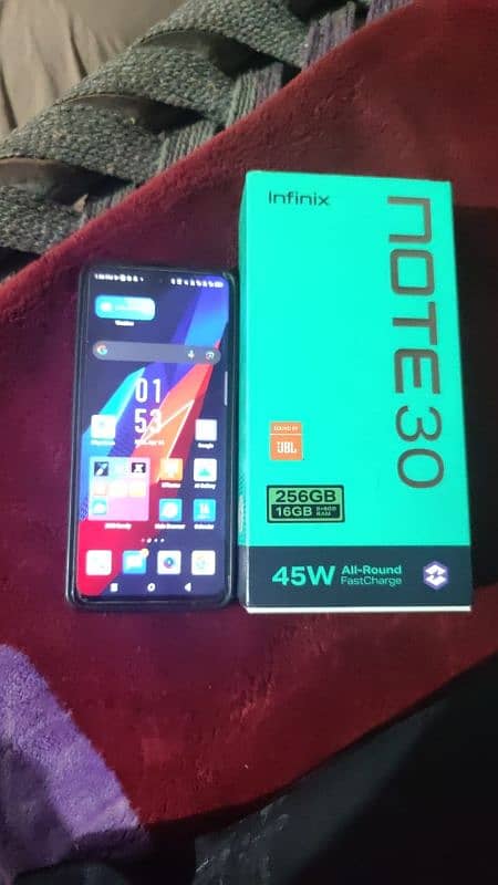infinix note 30 /;rem 8/8 rom256 full box 7