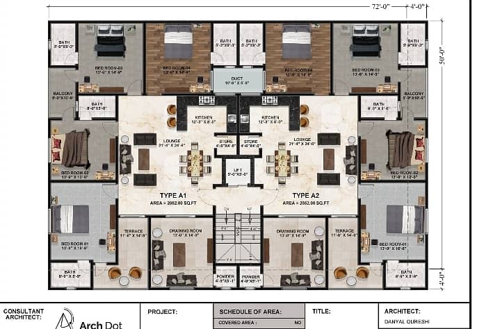 4 bed dd 1st and 2nd floor corner with basement parking and lift 2