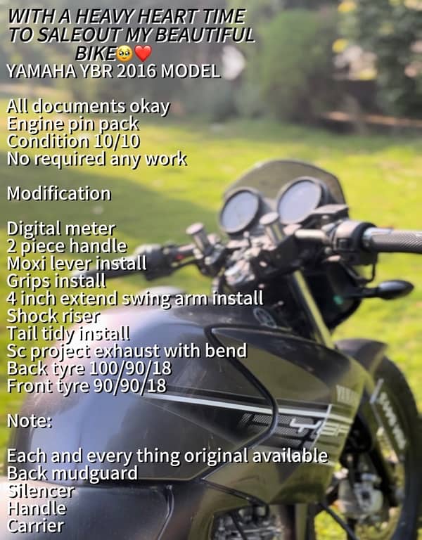 Yamaha ybr 2016 model all detail mention full modified ph :o3o59919292 0