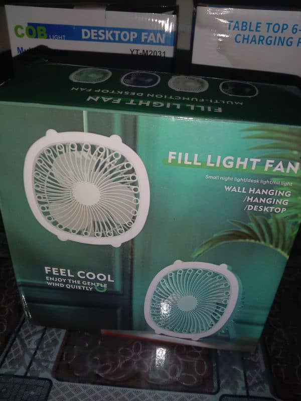 Charging fan with light High speed 0