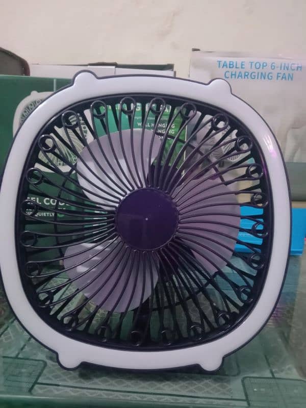 Charging fan with light High speed 4