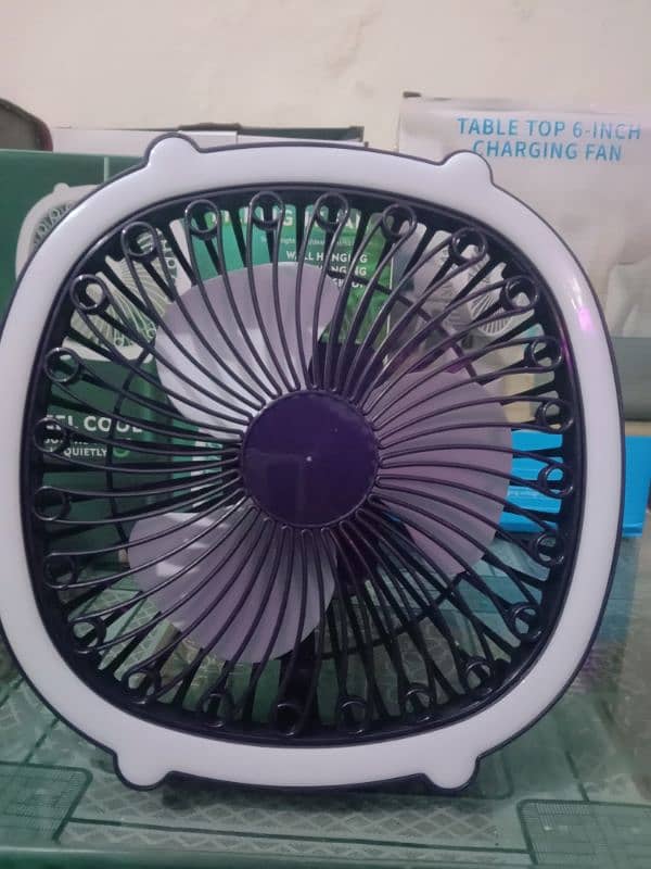 Charging fan with light High speed 5
