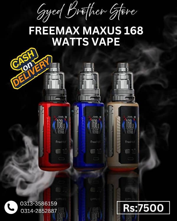 koko prime vision, P8 100 watts vape, caliburn g3 lite, Freemax168, & 7