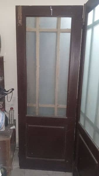partition wooden door with glass design 0