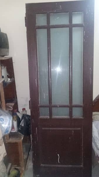 partition wooden door with glass design 1