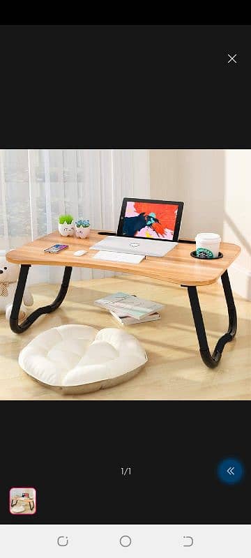 Foldable Laptop Table | Cup Holder | Brand New | Free Delivery" 0