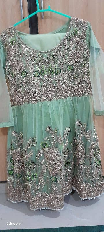 3 Pc green short frock 0