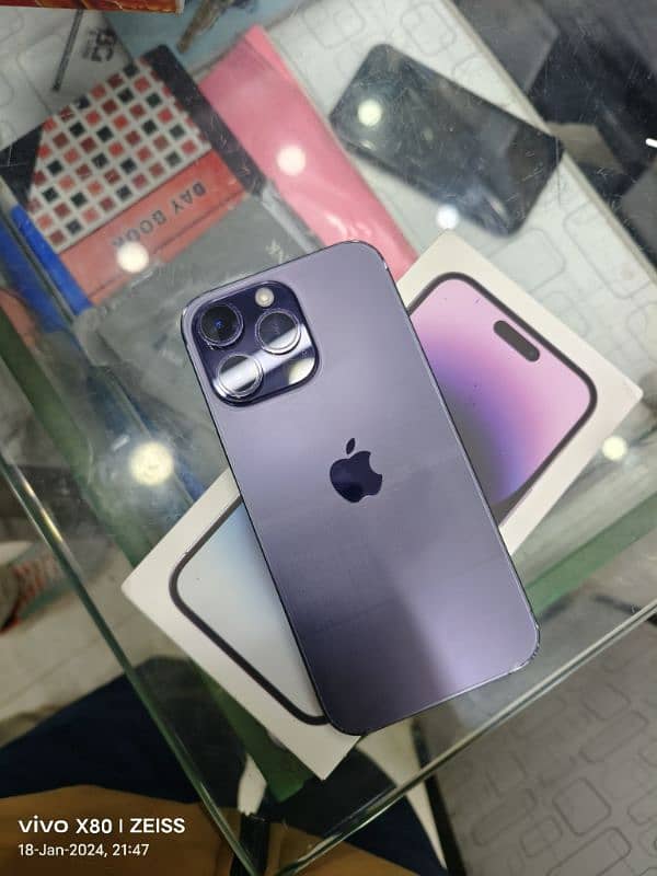 14pro mx jv 256GB with box purple colour 0