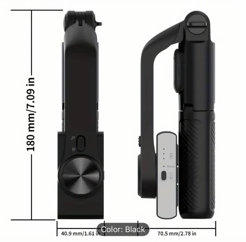 QAML Head Stabilizer Tripod, USB Charging, ABS Material, 270° Swivel 1