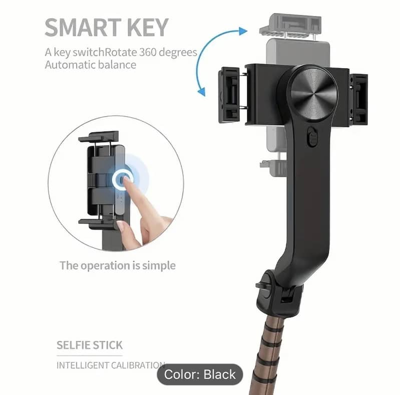QAML Head Stabilizer Tripod, USB Charging, ABS Material, 270° Swivel 2