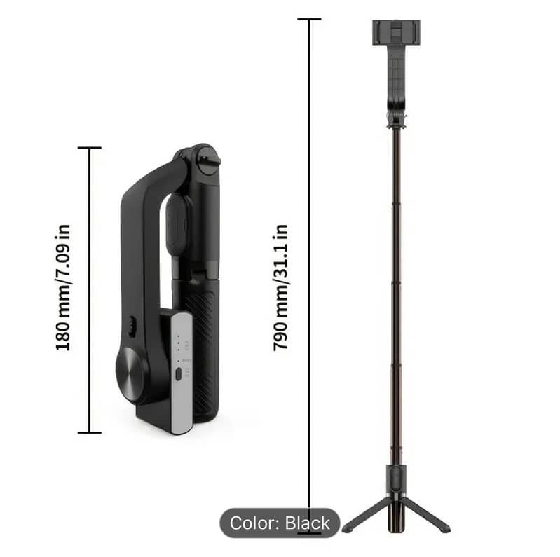 QAML Head Stabilizer Tripod, USB Charging, ABS Material, 270° Swivel 4
