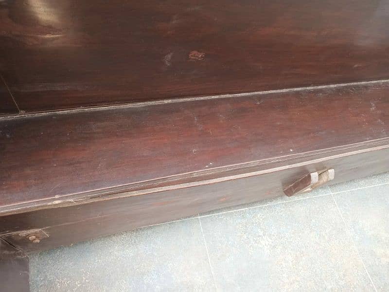 solid wood bed with side table and storage box inside 2