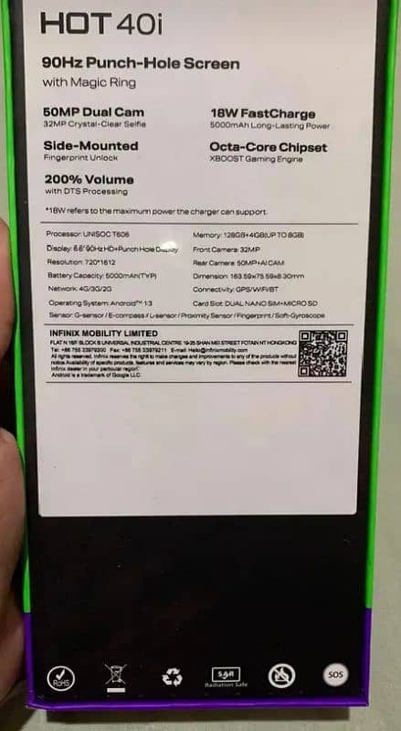 Infinix hot 40i with box 1