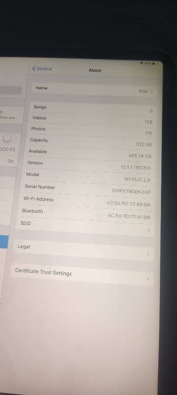 IPAD PRO 11 INCH 2108 MODEL 512 GB 120 FPS ON PUBG 5
