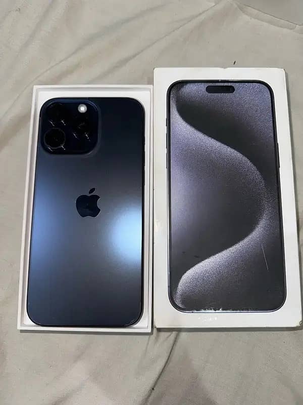 Apple iPhone 15 Pro Max | JV | Blue & Black Taitnium With BOX 0
