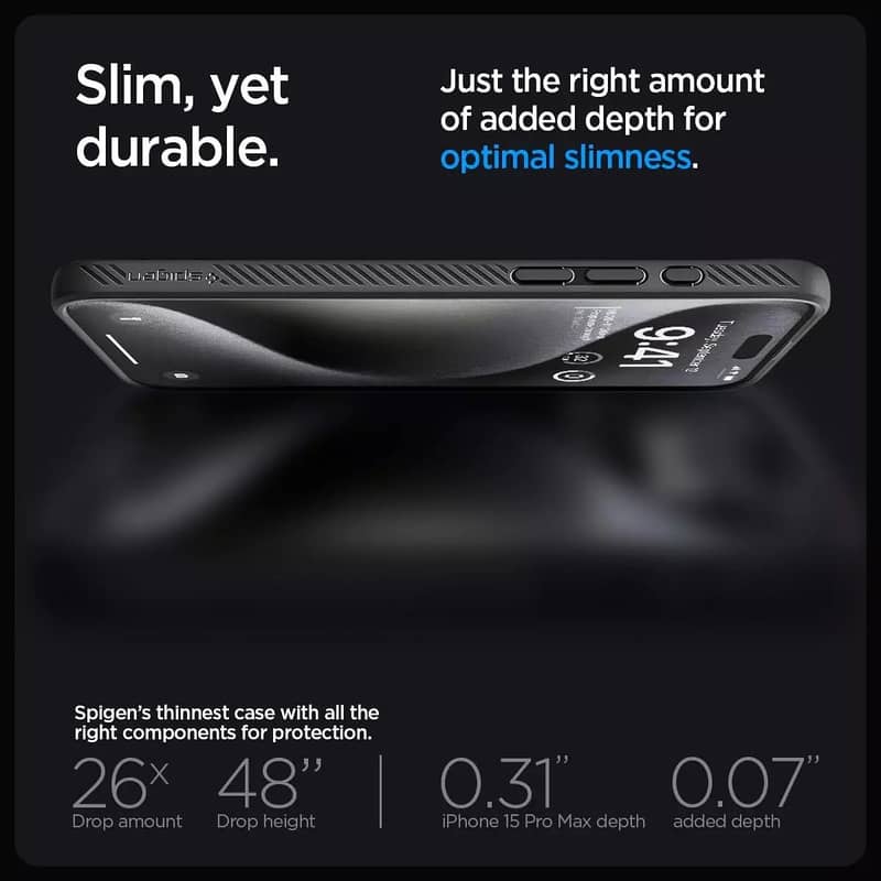 Spigen Liquid Case for iPhone 15 Pro Max – Matte Black – Gently Used 2