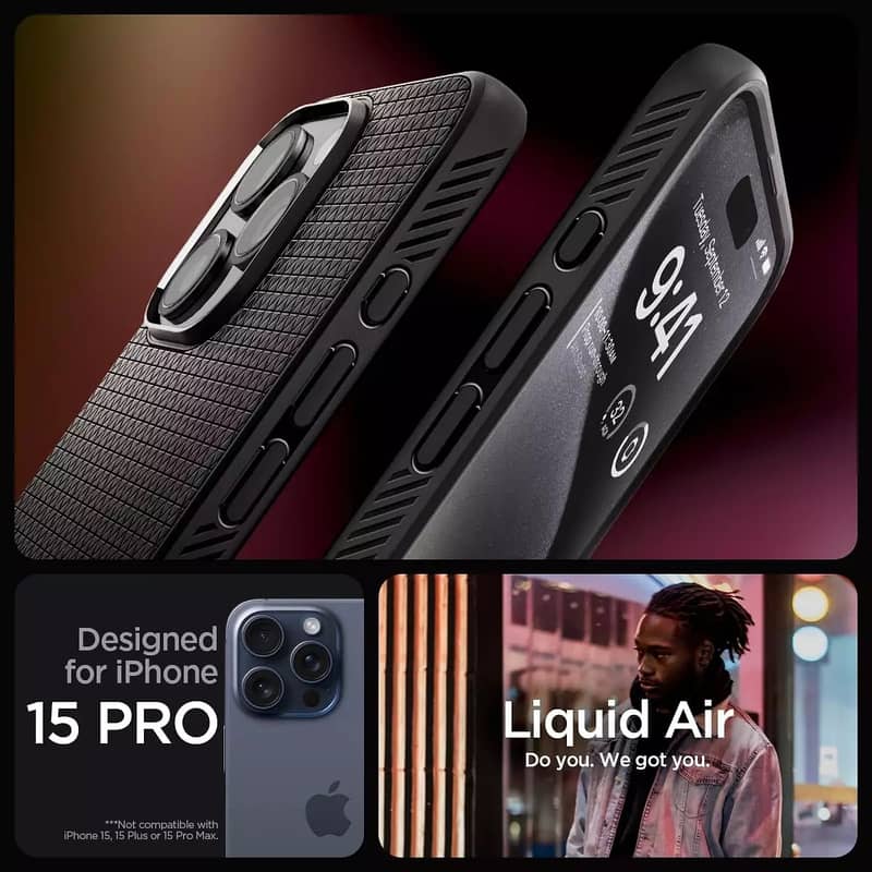 Spigen Liquid Case for iPhone 15 Pro Max – Matte Black – Gently Used 6