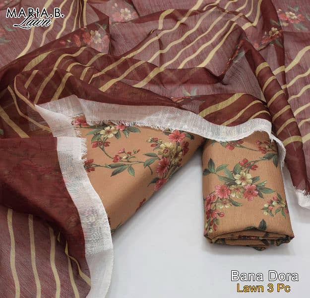 Fabric: Lawn Bandora Silk 3pc *MARIA B* Collection 11