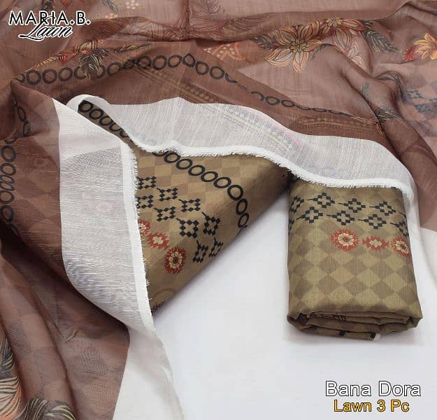 Fabric: Lawn Bandora Silk 3pc *MARIA B* Collection 12