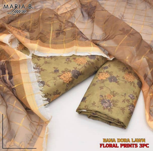 Fabric: Lawn Bandora Silk 3pc *MARIA B* Collection 15