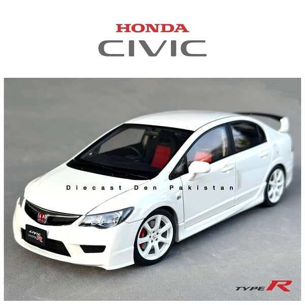 Honda Civic Reborn FD2 White 1:18 Scale Model 0