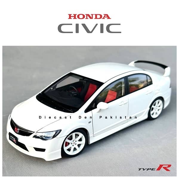 Honda Civic Reborn FD2 White 1:18 Scale Model 3
