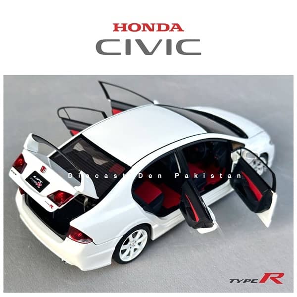 Honda Civic Reborn FD2 White 1:18 Scale Model 4