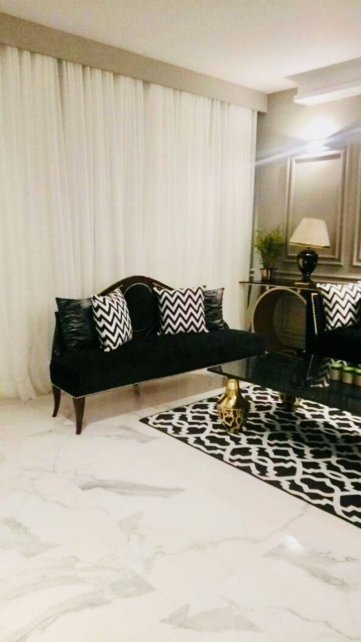 Luxury And Beautiful Prime Location Full Furnished Apartment For Rent In Main Gulberg Lahore Drowning Dining Room Kitchen Tv Lounge Servant Quarter Car Parking With Swimming Pool And Gym 24 Hours Security And Electricity Back Up 11