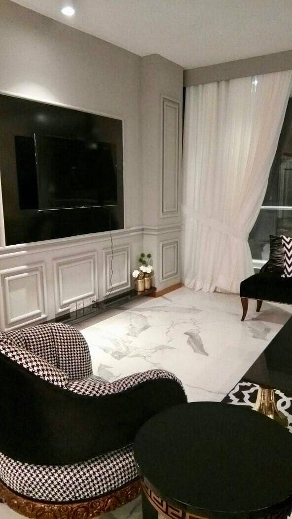 Luxury And Beautiful Prime Location Full Furnished Apartment For Rent In Main Gulberg Lahore Drowning Dining Room Kitchen Tv Lounge Servant Quarter Car Parking With Swimming Pool And Gym 24 Hours Security And Electricity Back Up 24