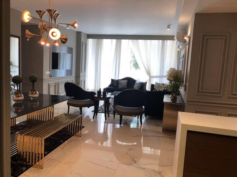 Luxury And Beautiful Prime Location Full Furnished Apartment For Rent In Main Gulberg Lahore Drowning Dining Room Kitchen Tv Lounge Servant Quarter Car Parking With Swimming Pool And Gym 24 Hours Security And Electricity Back Up 25
