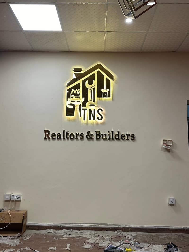 WE DEAL IN ALL KIND OF PRINTING LIKE. FLEX, NEON SIGN, WALPAPER, VINA 12