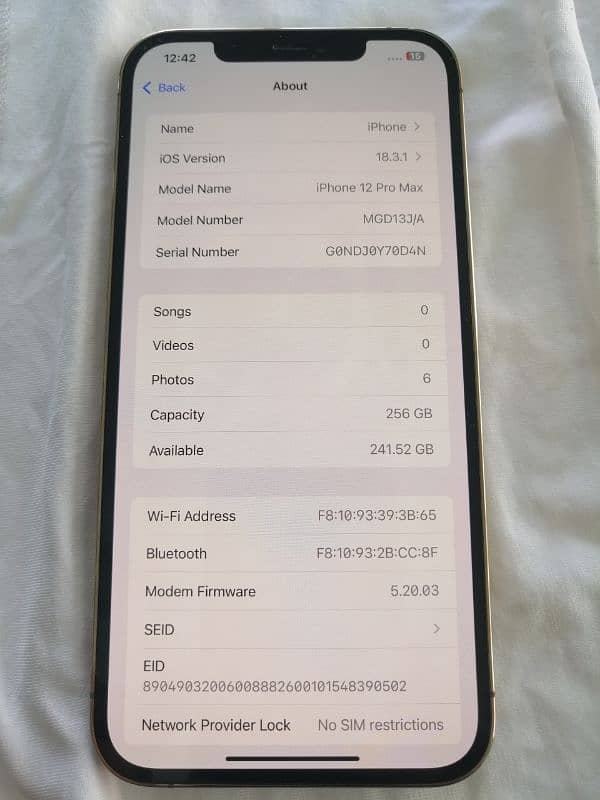 IPhone 12pro max 256gb/factory unlock 2