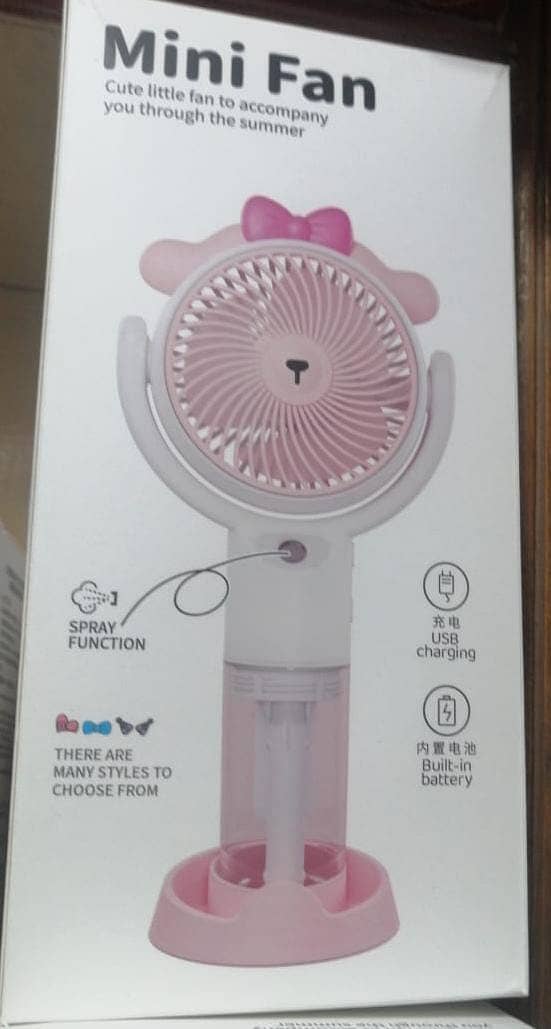 Mini Table shaking head fan  Rechargeable folding FAn with light 4