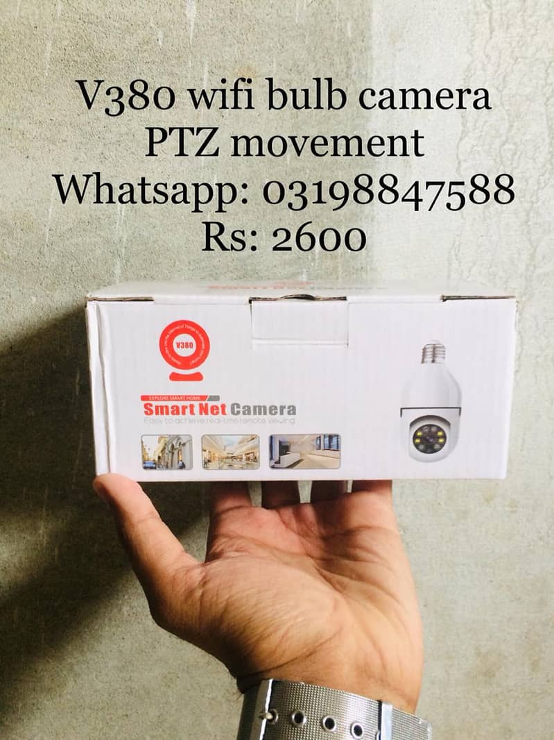 V380 Bulb Camera With ptz movement 1080p 0