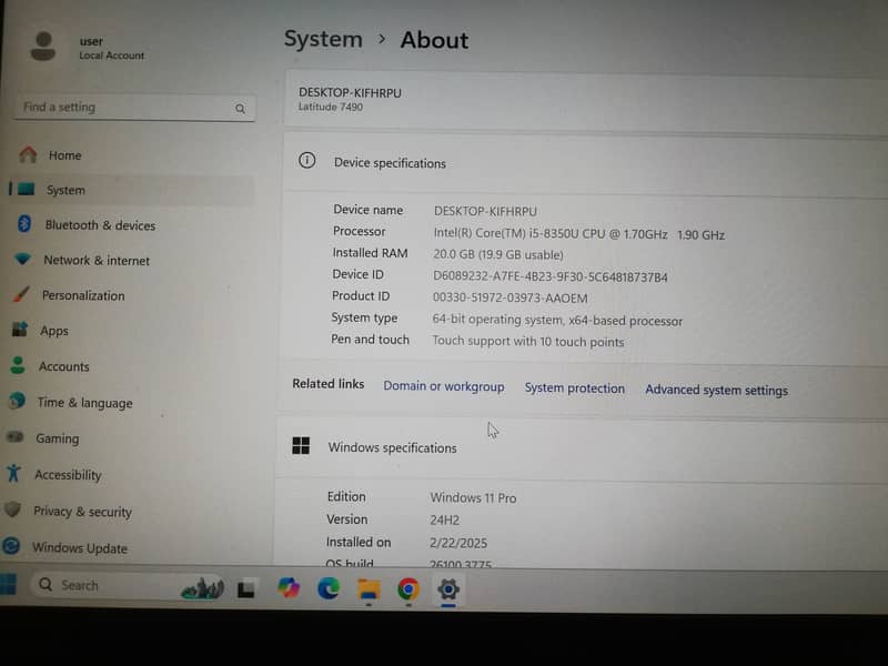 Dell Latitude 7490 i5 8th Gen 20GB RAM 256 SSD – Touch Screen 6