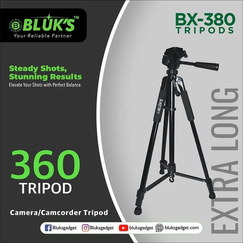 BX-380-360 tripod-long cam corder tripod stand 1