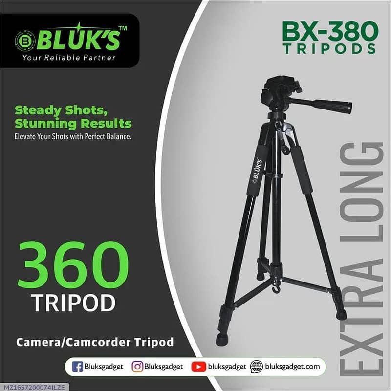 BX-380-360 tripod-long cam corder tripod stand 2