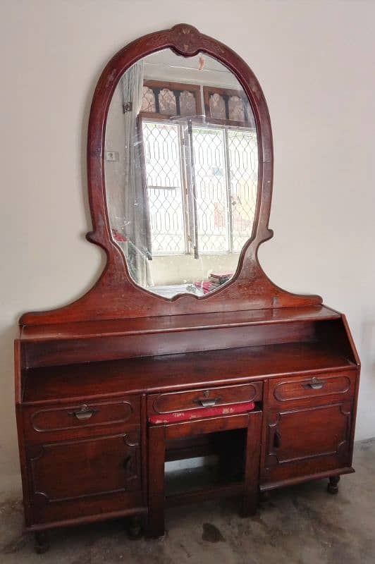 Sheesham Wood Dressing Table With Stool 0