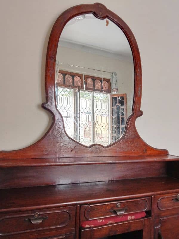 Sheesham Wood Dressing Table With Stool 1