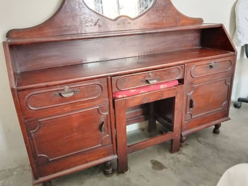 Sheesham Wood Dressing Table With Stool 3